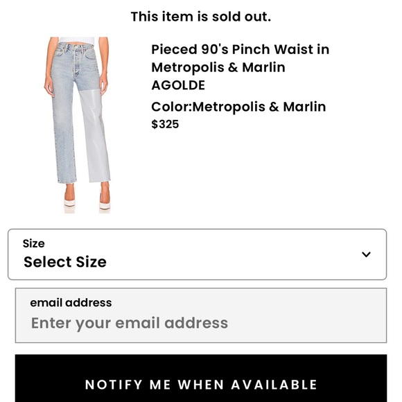 NWT Sold Out Agolde Pieced 90’s Pinch Waist Jeans - Picture 2 of 12